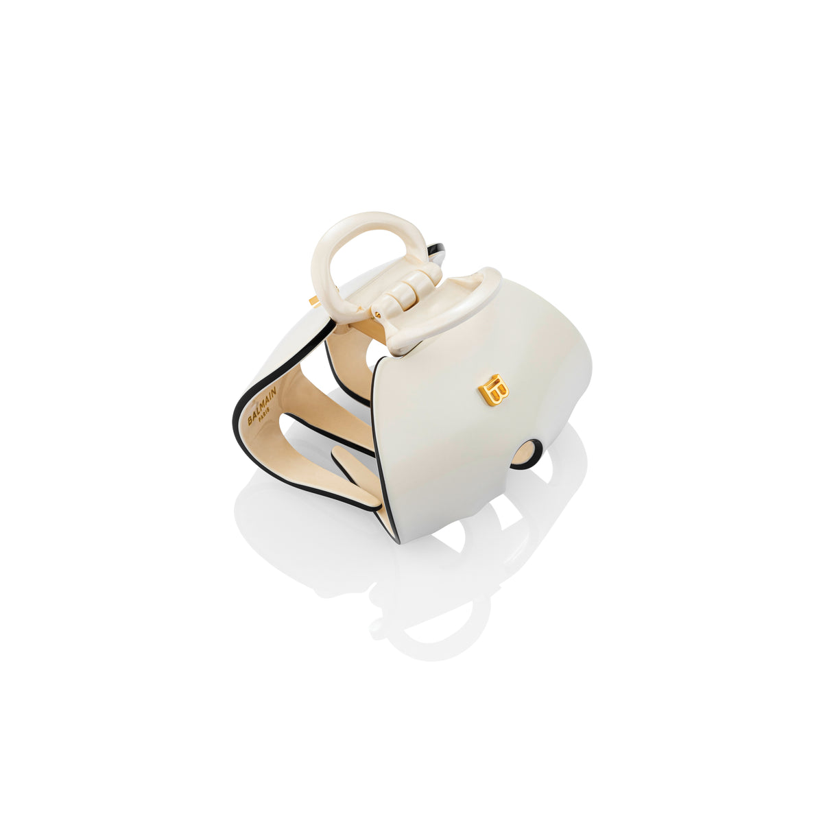 Balmain Hair Cellulose Acetate Pince à Cheveux Imperiale White/Black