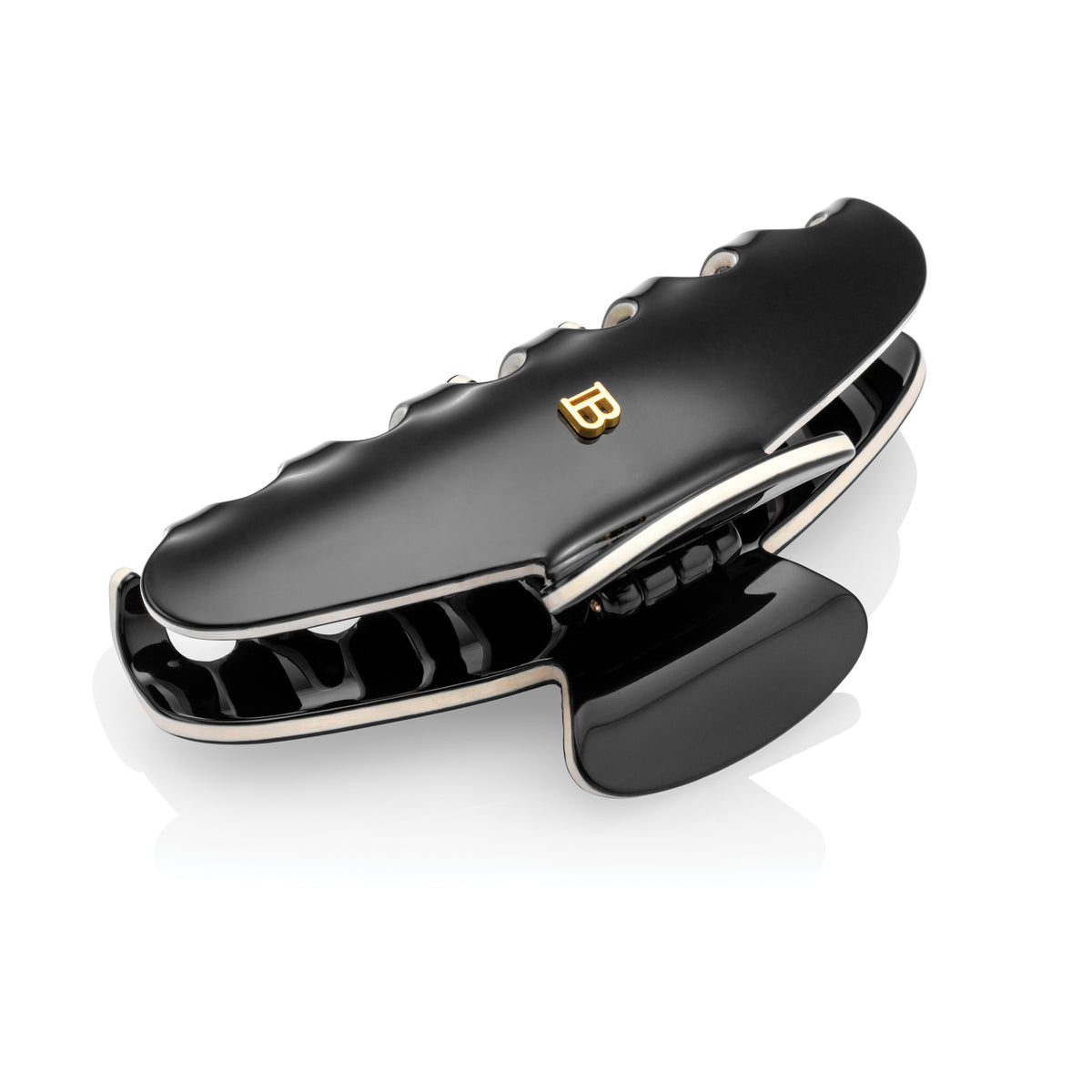 Balmain Hair Cellulose Acetate Pince a Cheveux Large Black/White