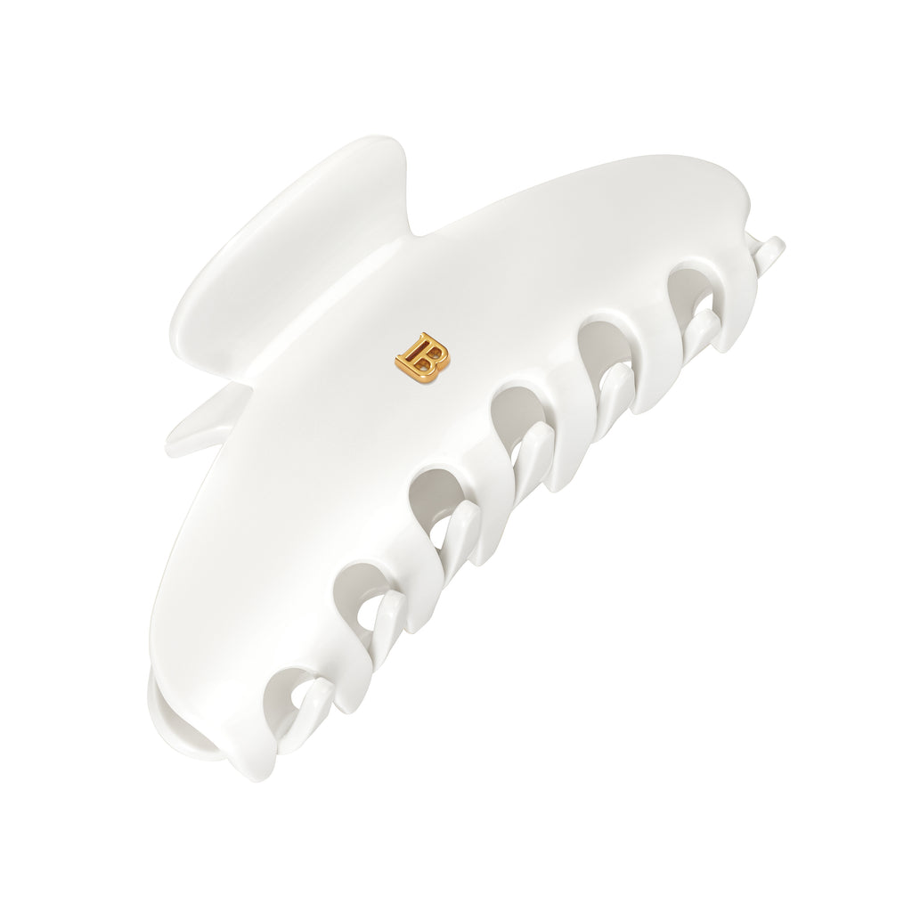 Balmain Hair Cellulose Acetate Pince à cheveux Large White