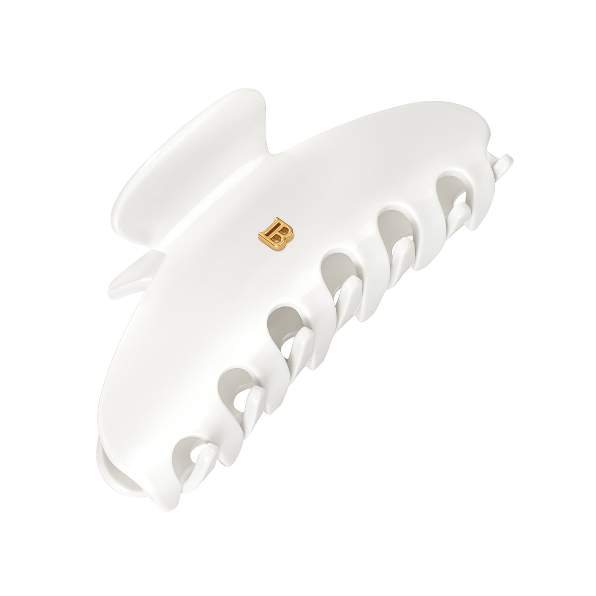 Balmain Hair Cellulose Acetate Pince à cheveux Large White