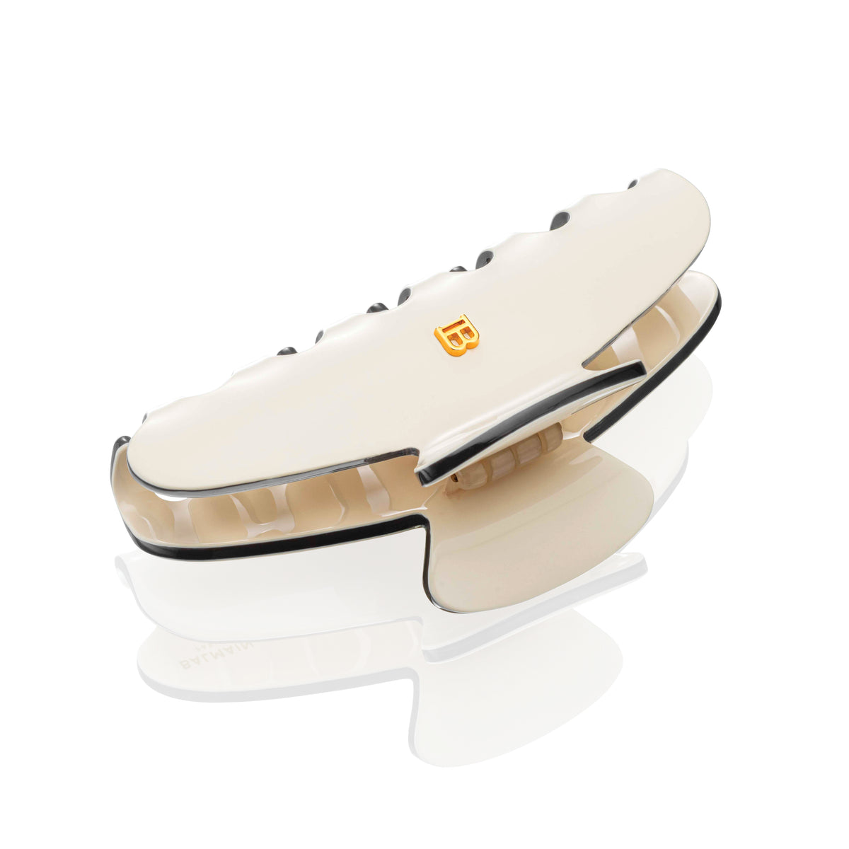 Balmain Hair Cellulose Acetate Pince a Cheveux Large White/Black