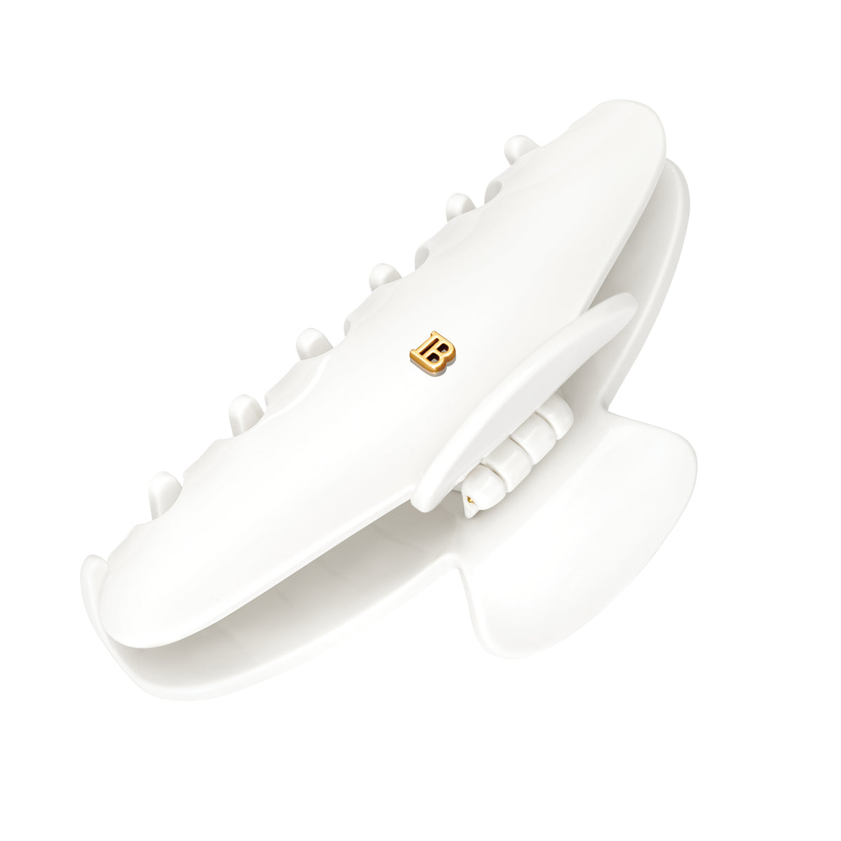 Balmain Hair Cellulose Acetate Pince à cheveux Large White