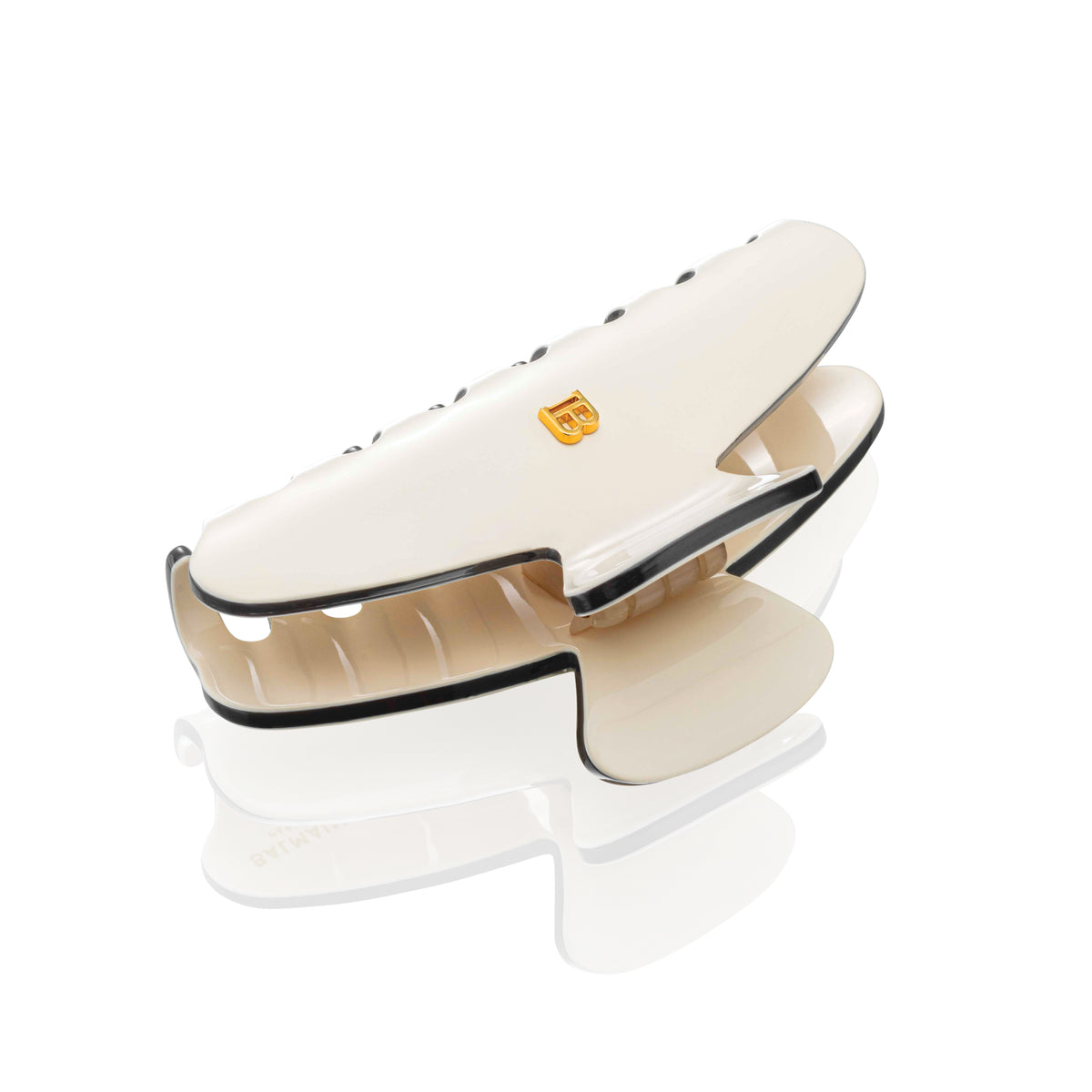Balmain Hair Cellulose Acetate Pince a Cheveux Medium White/Black