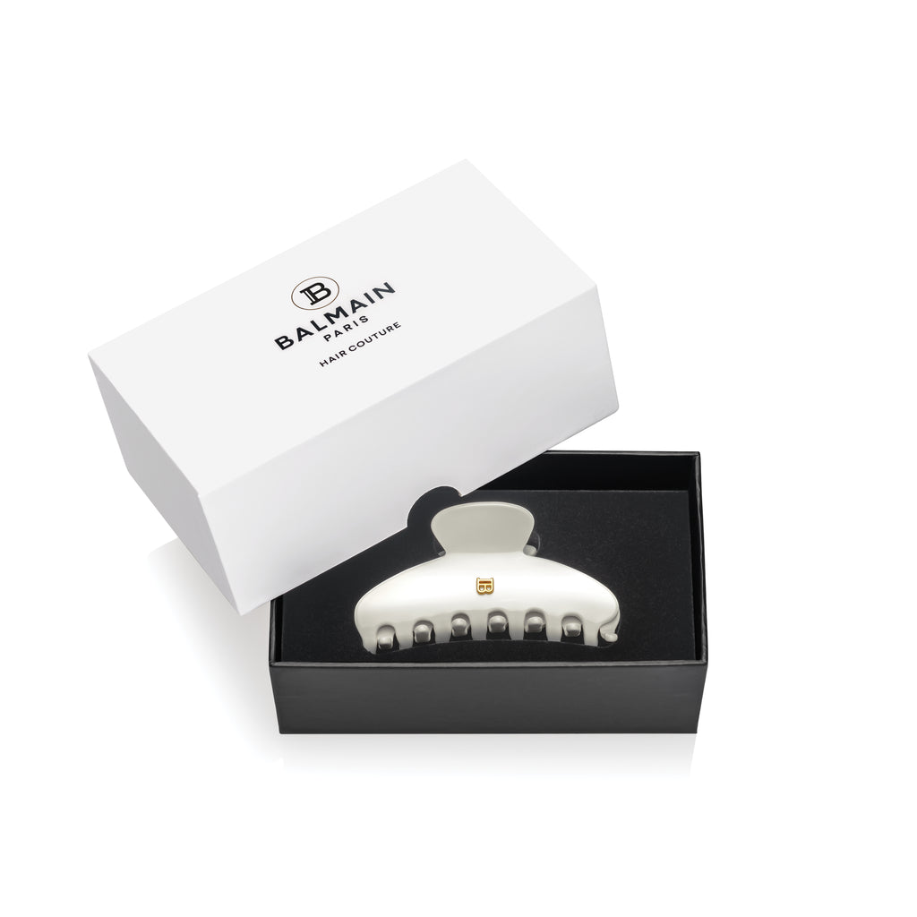 Balmain Hair Cellulose Acetate Pince à cheveux Medium White