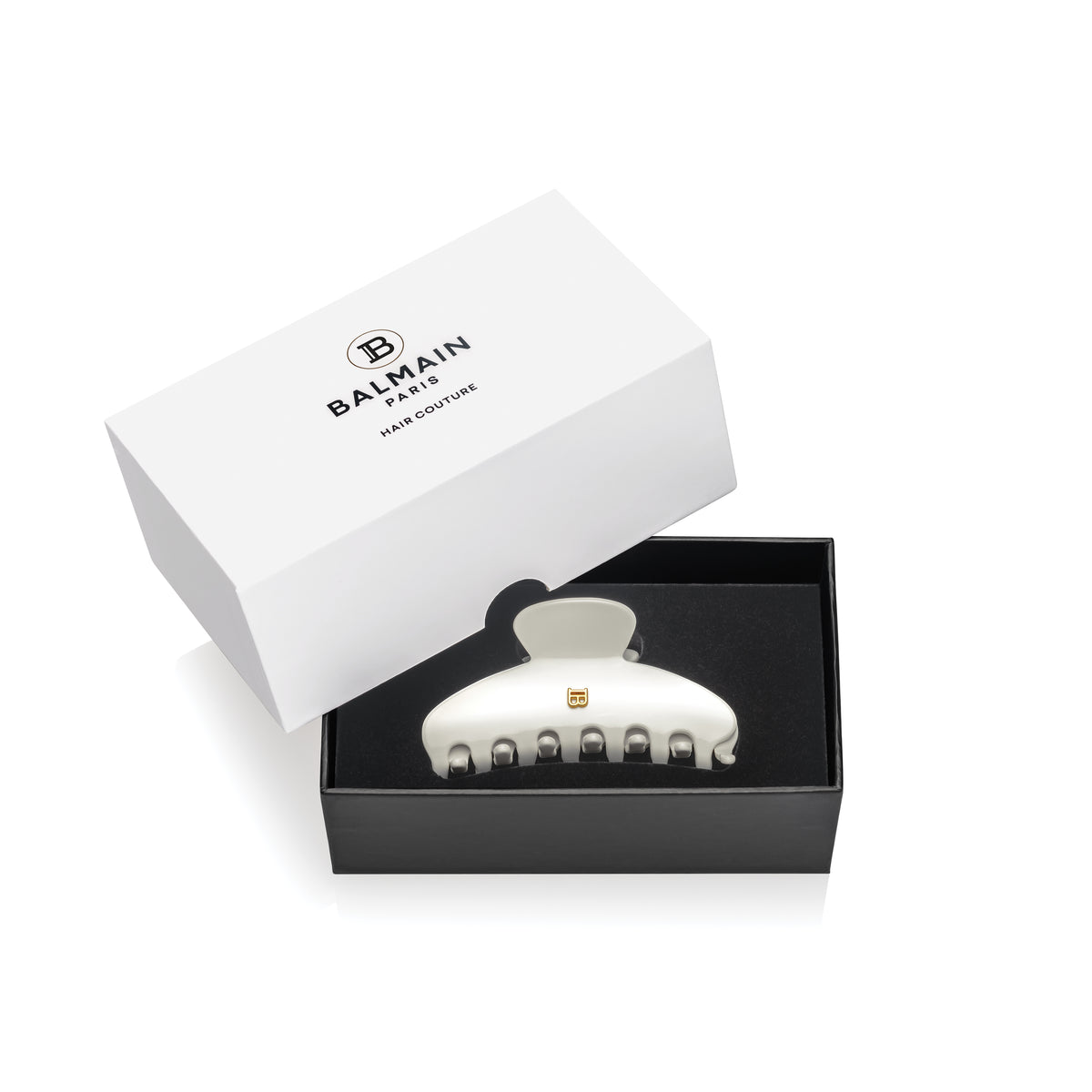 Balmain Hair Cellulose Acetate Pince à cheveux Medium White
